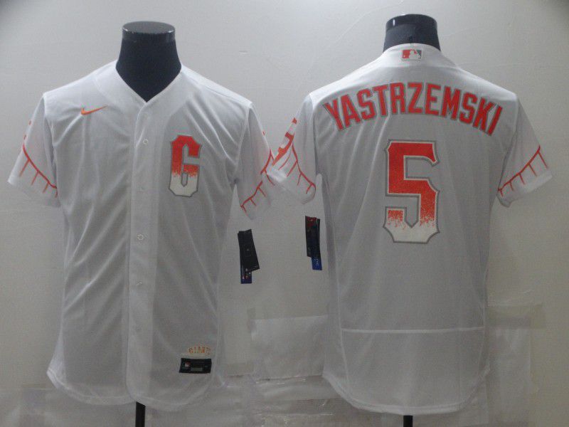 Men San Francisco Giants #5 Yastrzemski City Edition White Elite Nike 2021 MLB Jersey->los angeles angels->MLB Jersey